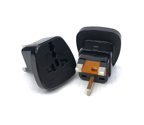 SS-7S(B) BS1363 to Universal Jack Power Adaptor Black with Fuse (UK, HK, SG, MY)